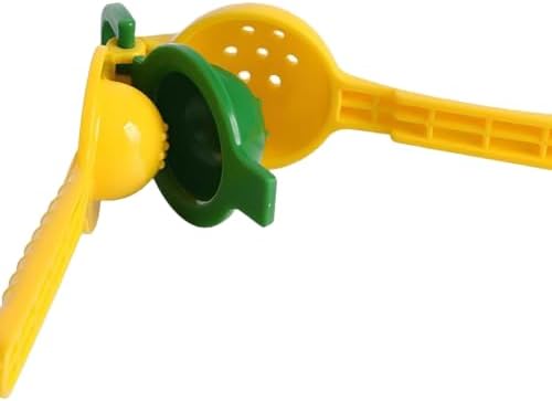 Handheld Lemon Squeezer Plastic 2-in-1 Lemon Squeezer Manual - Sturdy, High Juice Yield and Easy to Clean & Use, Lime Juicer Squeezer for Kitchen, Cooking, Cocktails & Baking, Yellow