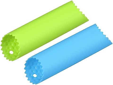 uxcell Garlic Peeler Skin Remover Roller Keeper, Silicone Garlic Peeler Tube Non Slip 5.12inch Long for Useful Kitchen Tools, Blue/Green