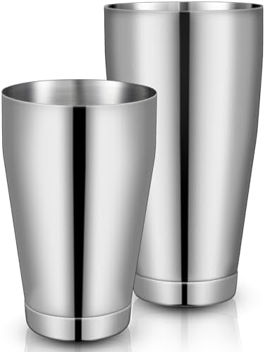 Sabary 2 Pcs Shakers Bartending Boston Cocktail Shaker, Silver