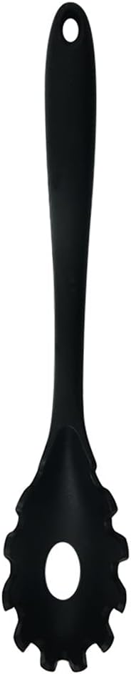 Magik 1-2 Pack Silicone Pasta Fork Heat Resistant Noodle Spaghetti Server Spoon (Black, 1 Pack)