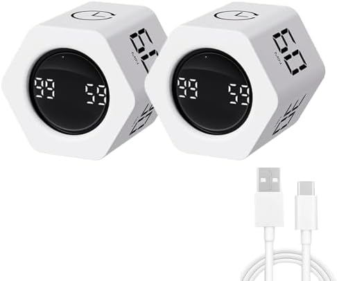 LUCKY TIME Flip Productivity Timer, 1, 5, 10, 30, 60 Min, Desk Cube Timer