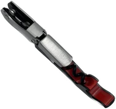 TSA Compliant Corkscrew Bottle Opener, Black Double Hinged, Stainless Steel Wine Key (1 Pack)
