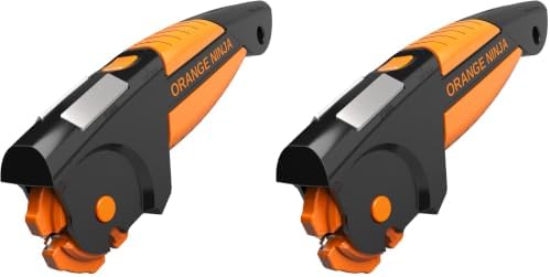 Orange Ninja 7-in-1 Garden Tool & Knife Sharpener – Sharpens Axe, Hatchet, Machete, Pruner & Shears – One Tool for All Your Outdoor Blades – Gift for Gardeners (Pack of 2)