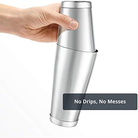 Stainless Steel Boston Cocktail Shaker Set Weighted, Watertight Durable Suitable for Home Uses and Professional Bars, 18oz & 28oz