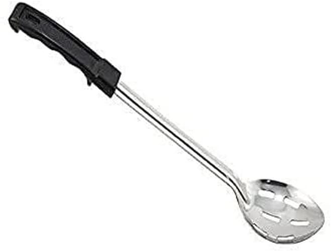 Winco Prime Stainless Steel Basting Spoon with Stop Hook Handle, NSF, Slotted, 15"