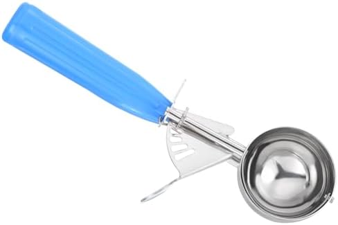 PATIKIL 2 Ounce Ice Cream Scoop with Trigger, Stainless Steel Portion Cookie Scoop with Thumb Trigger for Cookie Dough Cupcake Batter Baking, Blue 60ML
