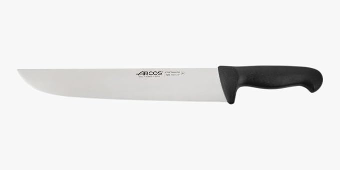 Arcos Butcher Knife 12 Inch Nitrum Stainless Steel. Professional Cooking Knife For Cutting Meat, Fish and Vegetables. Ergonomic Polyoxymethylene Handle. Series 2900. Color Red.