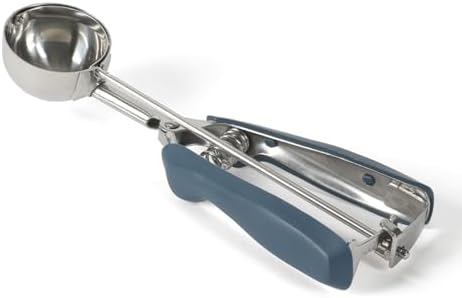 Calphalon Cookie Scoop, Stainless Steel Trigger Scoop for Cookie Dough, Ice Cream & Batter, Portion Control Kitchen Scoop with Release Mechanism, Navy