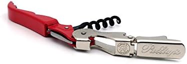Pulltap's Genuine Classic 500 LEFT-HANDED Waiter's Corkscrew – Double-Hinged Wine Key with Hinged Foil Cutter – Patented Design – Made in Spain – Red (Rojo)