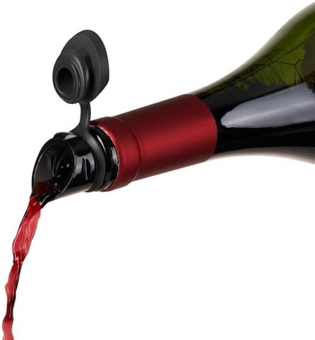 Innovine Wine Aerator Pourer with Built In Stopper, Tilt Design to Enhanced Flavor and Smooth Taste, Easy Pour, No Drip, Perfect for Red & White Wines, Home Bar Accessories, Set of 1, Graphite