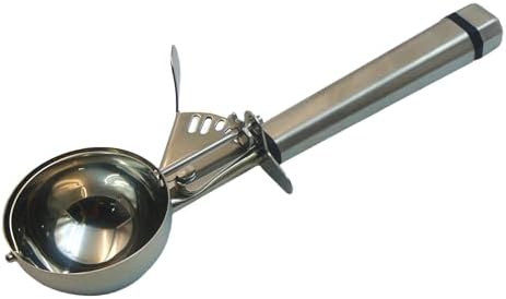 Portion Scoop with Stainless Steel Long Handle, #10 Trigger Release Disher Scoops, 3 1/4 OZ Cookie Dough Scoop for Portion Control,Cupcake Batter,Ice Cream