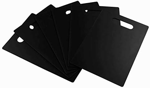 6 Packs Plastic Cutting Board Mats for Kitchen, Chopping Board Set, Black
