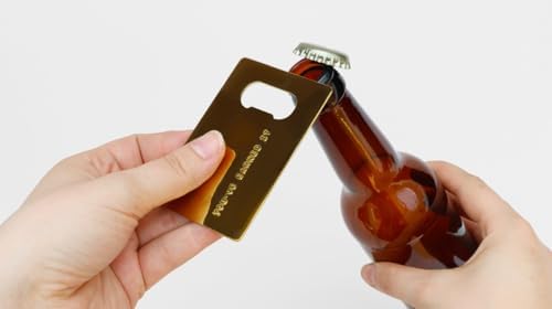 Suck UK Credit Card Bottle Opener - Beer Bottle Opener - Stocking Stuffers - Gag Gifts - Bar Tool - Novelty Gifts for Men - Ultra Thin Metal - Pocket Wallet Size - Travel Accessories - Gold Finish