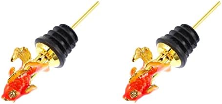 Spirits Wine Pourer 2pcs Animal Wine Pourer Aerator Shaped Animal Head Aerator Stopper Olive Oil Spout Metal for Bar Bottle