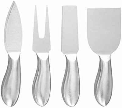 4 Pieces Stainless Steel Cheese Knives Set,Stainless Steel Cheese Knives, Cheese Cutter, Cheese Slicer, Cheese Fork -Silver