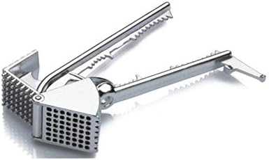 Tredoni Aluminium Big Garlic Press Masher with Head-Cleaner, Olive Pitter, Nutcracker, Meat Tenderizer & Fish Scraper