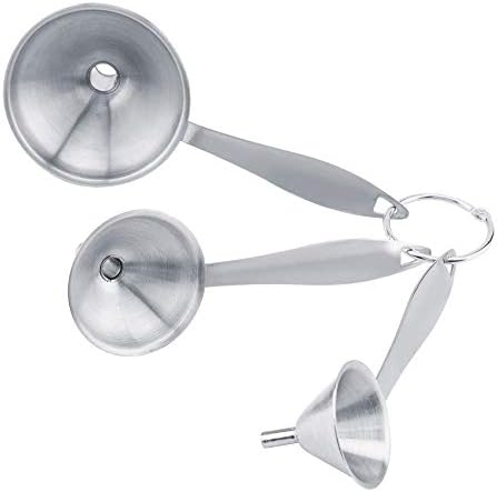 3Pcs/set Stainless Steel Funnels for Transferring Oil Wine Liquid Powder Practical Kitchen Tool, Stainless Steel Mini Funnel for Essential Oil Bottles