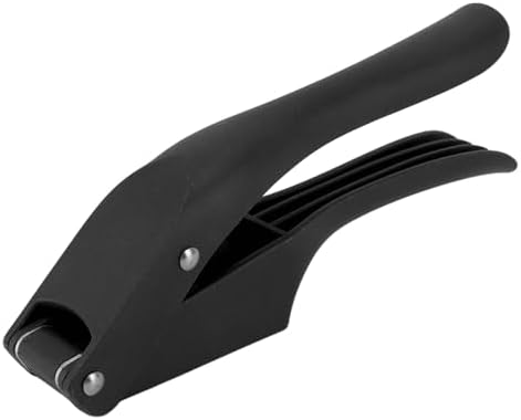 Garlic Press, Multipurpose Garlic Mincer Tool Efficient Easy To Squeeze Ergonomic Handle 2 in 1 for Kitchen (Black)
