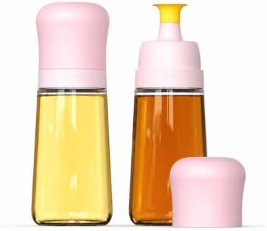 Zuutii Glass Oil Dispenser Bottles for Kitchen, No-Drip, 10.1 Fl Oz, 2 Pack