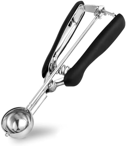 Cookie Scoop 1 Tbsp for Baking, Professional Stainless Steel Ice Cream Scoop 35mm, Melon Baller Meatball Scoop, Good Soft Grips, Quick Trigger Release, 15ml (1 Tablespoon)