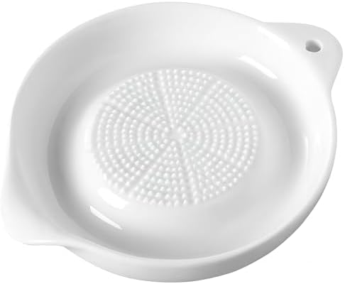 1 Pack Advanced Ceramic Grater Plate for Ginger, Garlic, Onion, Cheese, Lemon, Chocolate, Vegetables and Fruits in Kitchen, White, 6 Inches