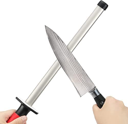 Kota Japan 12 in. Diamond/Ceramic Dual-use Professional Knife Sharpener Rod for Kitchen, Hunting Knives or other Tools. Master Chef, Hunter or Home Gourmet. Steel Blade Sharpening Rod or Stick.