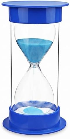 Hourglass Sand Timer 5 Minutes, Dual Protection Hour Glass with Sand, Sand Timer for Kids Safety, Sand Clock Watch Management Assistant, Creative Gift, Living Room Office Decorative (Blue)