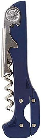 Boomerang Two-Step Corkscrew Wine Opener with Built-In Foil Cutter and Bottle Opener - Dark Blue