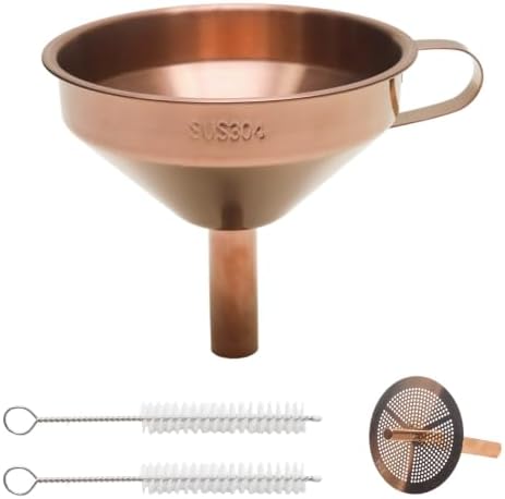 12.6cm/4.96inch Rose Gold Stainless Steel Funnel with Strainer