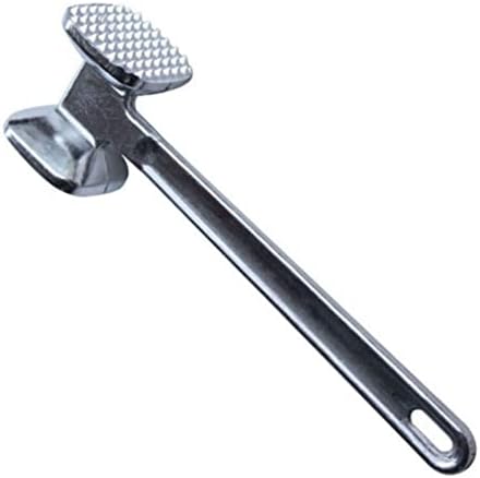 Pssopp Ice Crushers, Aluminium Alloy Round Silver Meat Hammer Meat Tenderizer Tool Steak Hammer for Beef Poultry