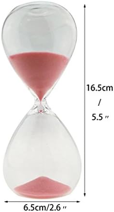 Large Fashion Colorful Sand Glass Sandglass Hourglass Timer Clear Smooth Glass Measures Home Desk Decor Xmas Birthday Gift (10 Minutes, Pink)