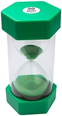 Sand Timer for Kids - 30 Minute Green - 6.3 inches Hour Glass Acrylic Covered Clock for Classroom, Home & Kids Room - Large Single Pack