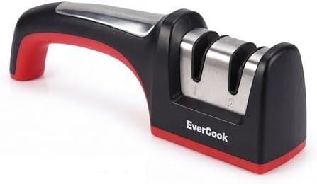Precision Knife Sharpener for Kitchen Knives, 2-Stage Diamond Sharpening System (360/600 Grit), Non-Slip TPE Base, Stainless Steel Accents