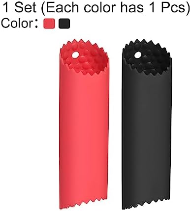 uxcell Garlic Peeler Skin Remover Roller Keeper, Silicone Garlic Peeler Tube Non Slip 5.12inch Long for Useful Kitchen Tools, Black/Red