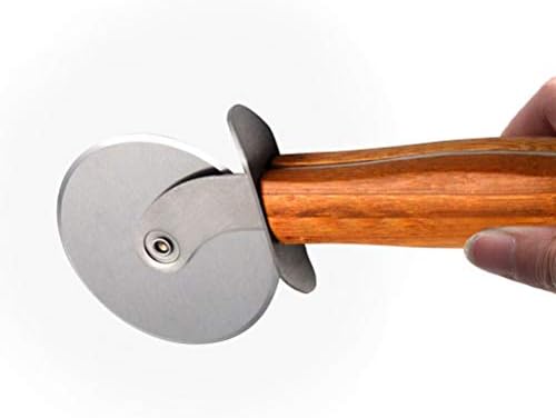 Stainless Steel Pizza Slicer, 20cm Classic Pizza Wheel Kitchen Gadget Pizza Cutters with Anti-Slip Wooden Handle