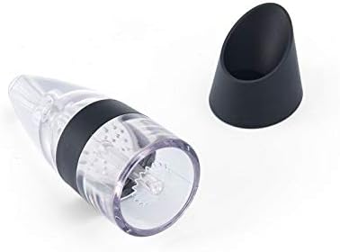 Houdini Red Wine Aerator with Base, 6 inches, Black/Silver
