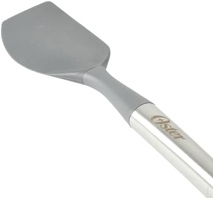 Oster Chadswyck 11” Silicone Turner Spatula, Heat Resistant Head, Stainless Steel Handle, Safe for Nonstick Cookware, Dishwasher Safe