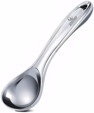 Heavy Duty Ice Cream Scoop, Commercial Ice Cream Scoop with Hook Longer Professional Antifreeze-Metal Easy-Grip Unbreakable,High Qality Zinc Alloy(Silver)