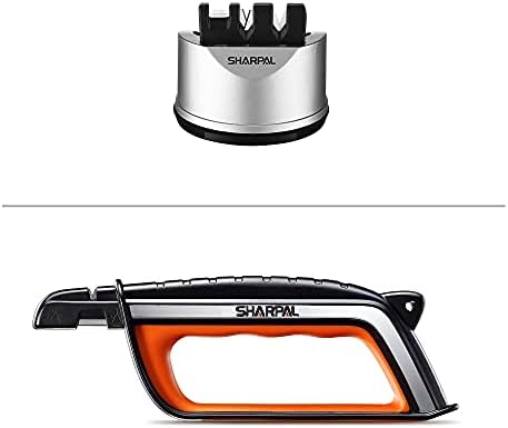 SHARPAL 191H Pocket Kitchen Chef Knife Scissors Sharpener with SHARPAL 103N Knife Garden Tool Lawn Mower Blade Axe Hatchet Machete Scissors Sharpener
