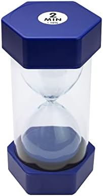 Sand Timer for Kids - 2 Minute Blue - 6.3 inches Hourglass Acrylic Covered Clock for Classroom, Home & Kids Room - Large Single Pack