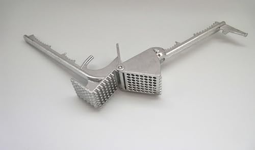 Tredoni Aluminium Big Garlic Press Masher with Head-Cleaner, Olive Pitter, Nutcracker, Meat Tenderizer & Fish Scraper