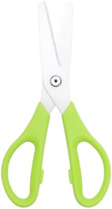 Ceramic Kitchen Scissors 8" Ceramic Blade Scissors White Sharp Blade with Green ABS Handle Cooking Shears for Office School Crafting Kitchen (Green)