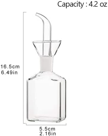 LandHope Oil Bottle Glass Olive Oil Dispenser Bottle Glass Cooking Oil Vinegar Measuring Dispenser with Spout for Kitchen and BBQ (125ml/4.27oz,2 Pack)