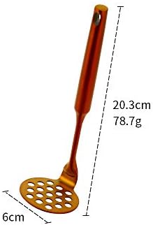 Stainless Steel Potato Masher for Non-Stick, Sturdy and Durable Whole Shaped Food Masher Hand Kitchen Aid, Avocado Masher Kitchen Tool Dishwasher Safe (8 in, Orange)