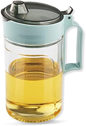 TENTA KITCHEN Olive Oil Vinegar Syrups Bottle Dispenser Cruet - 550ml(18.6 Oz) Oil Bottle Glass With No Drip Plastic Bottle Spout And Protective Cap(Green 1PC)
