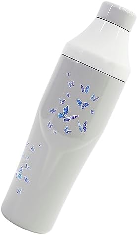 Lexenic Cocktail Shaker with Measurement Lid - Vacuum Insulated (Grey Butterfly)