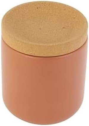 Kamenstein Ceramic and Cork Breathable Garlic Keeper to Allow Air Flow for Freshness; Stackable Space Saving Cork Lid, Natural Cork and Terra Cotta Ceramic, 4 x 4 x 5 Inch