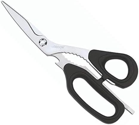 Kitchen Scissors 8 Inch Stainless Steel. Scissors for Meat Use. Polypropylene Handle and 215 mm Blade. Series Prochef. Black Color