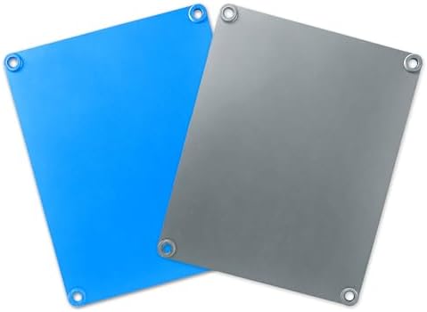 Set of 2 Karving King Thin Plastic Extra Cutting Board Mat, BPA Free, Non-Slip, Chopping Board, Use on Kitchen Counter or Fits into the Deluxe or Original Karving King Board, Blue & Grey