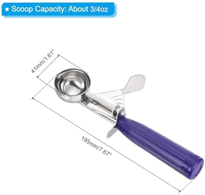 PATIKIL 3/4 Ounce Ice Cream Scoop with Trigger, Purple 22ML